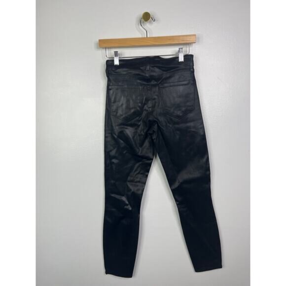 NEW L'agence Akira Ultra High Rise Skinny Jeans Women's Noir Coated Size: 24 - Picture 6 of 9